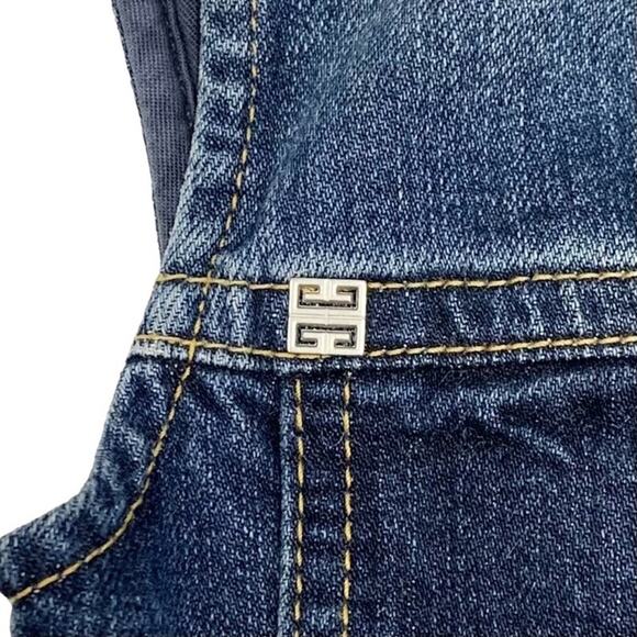 Authentic GIVENCHY Denim Short Midi Sleeveless Dress Frill Skirt 36 - Picture 5 of 10